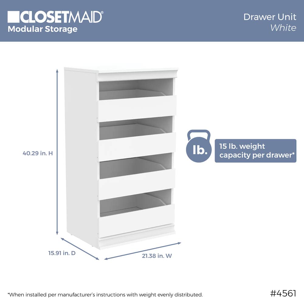 White 4 Drawer Wood Modular Storage Unit T528580