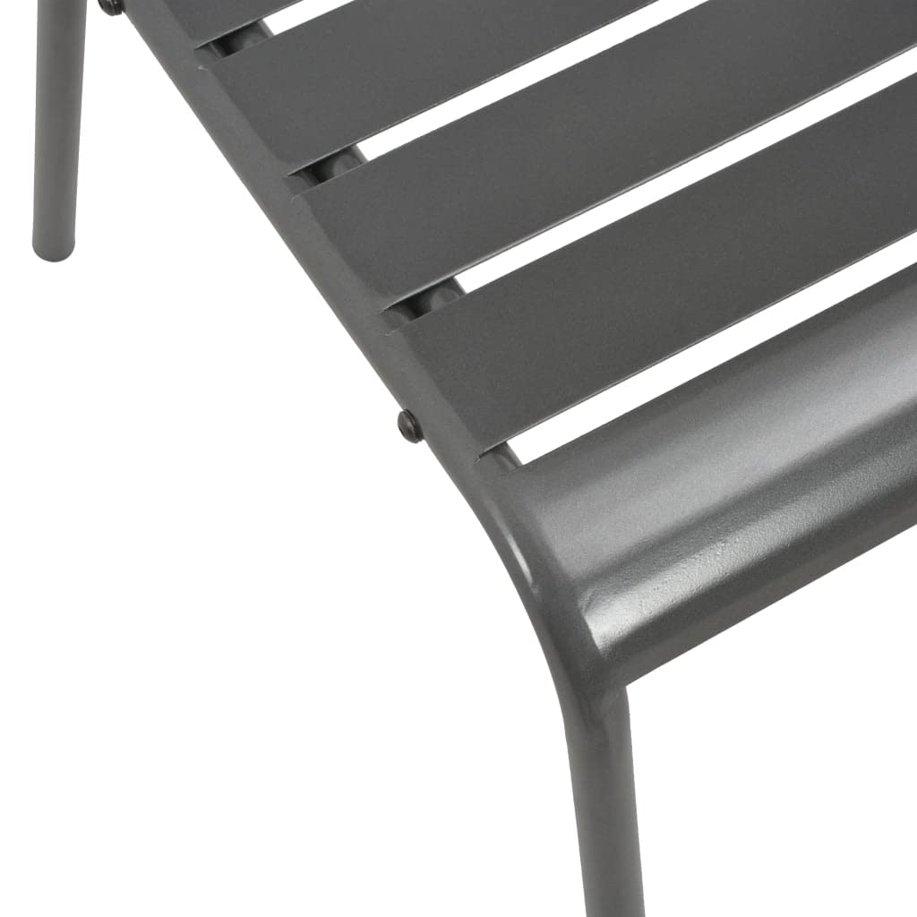 Dark Grey Powder-Coated Steel Stacking Outdoor Chairs 4-Pack H577117