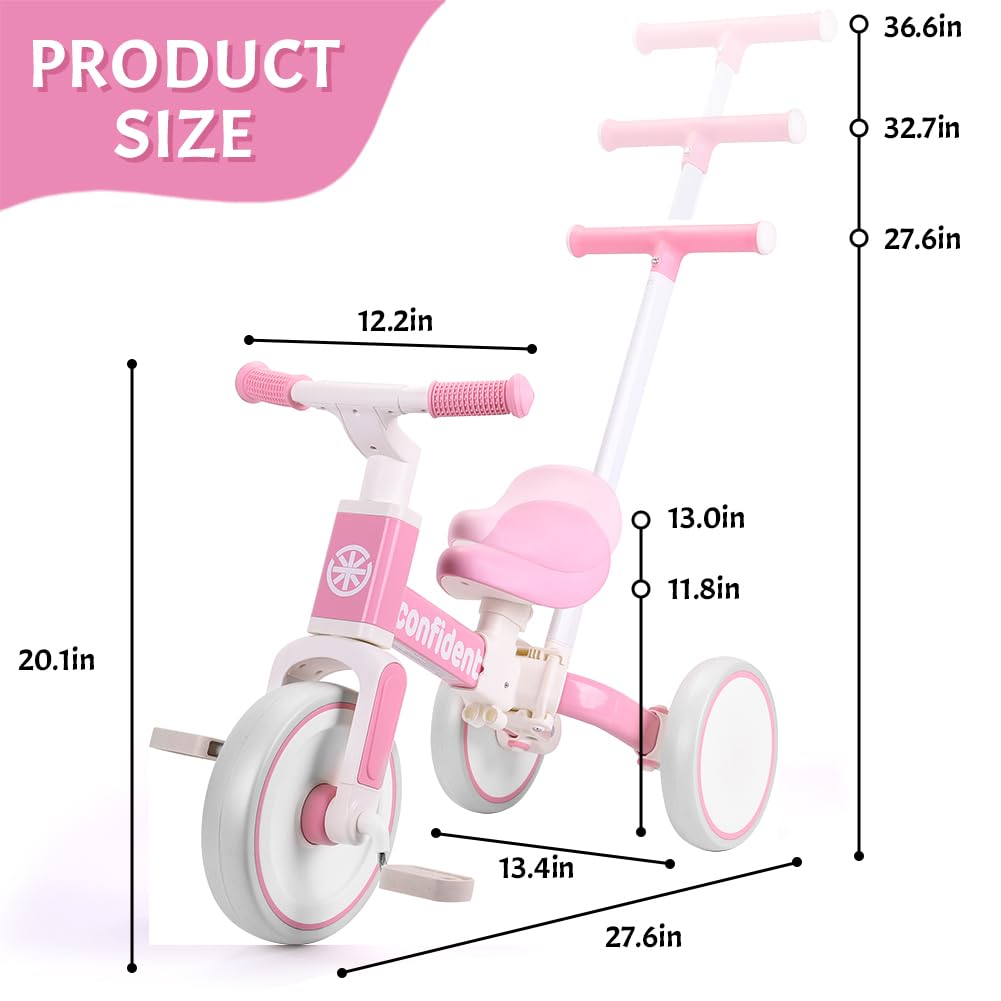 Tricycle for Toddlers 1-3 Year Olds, 5 in 1 Toddler Balance Bike V9006