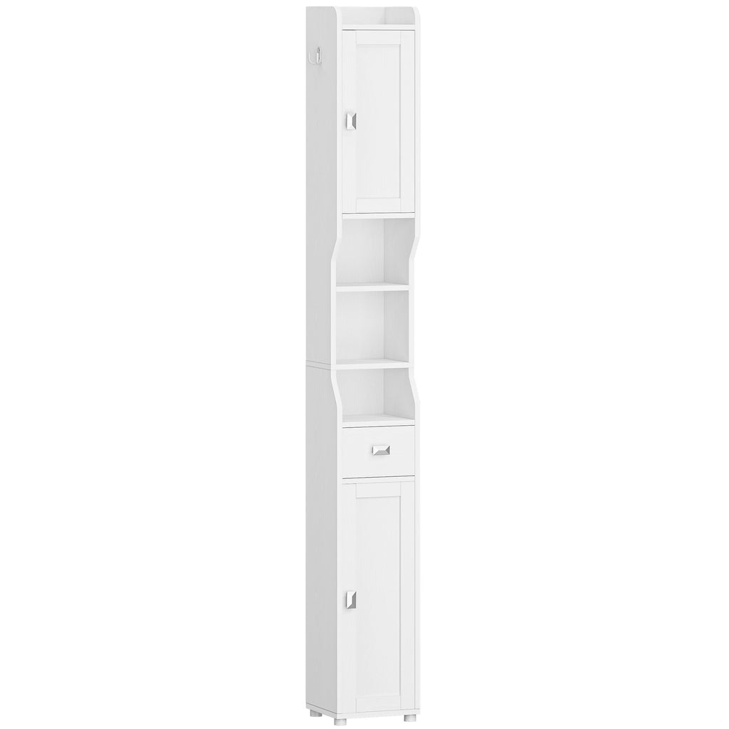 White Tall Narrow Bathroom Storage Cabinet C568830