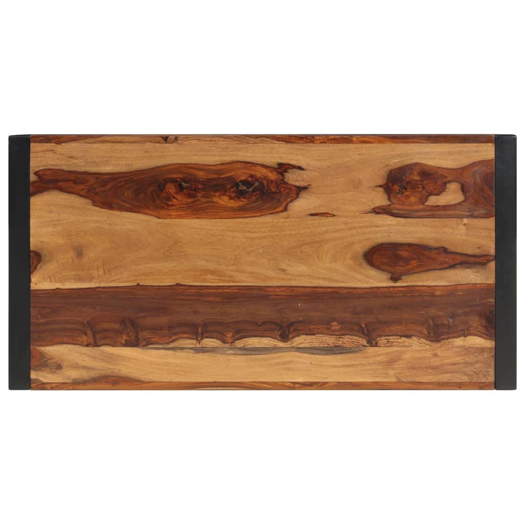 Farmhouse Coffee Table with Storage Cabinets Solid Sheesham Wood T607