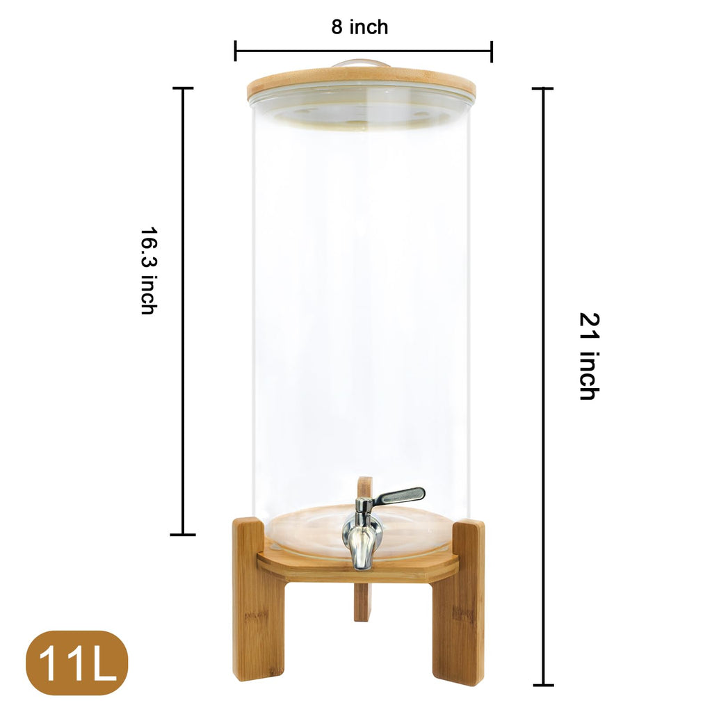 3 Gallon Glass Drink Dispenser with Spigot B930305