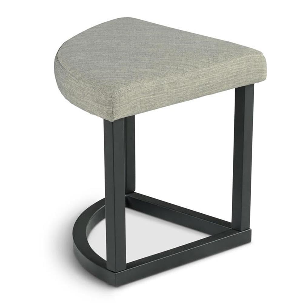 Round Coffee Table Set with 4 Gray Linen Stools X473
