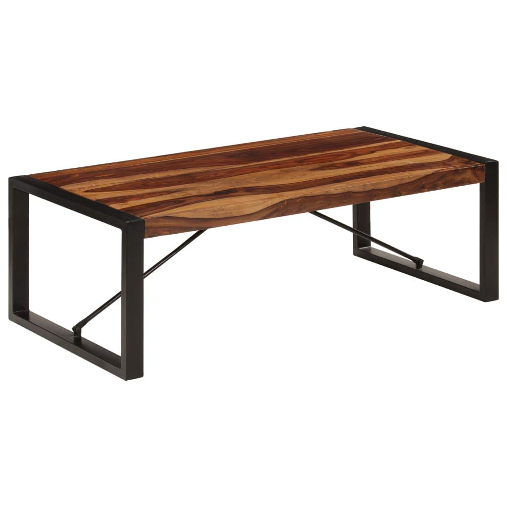 Farmhouse Coffee Table with Storage Cabinets Solid Sheesham Wood T607