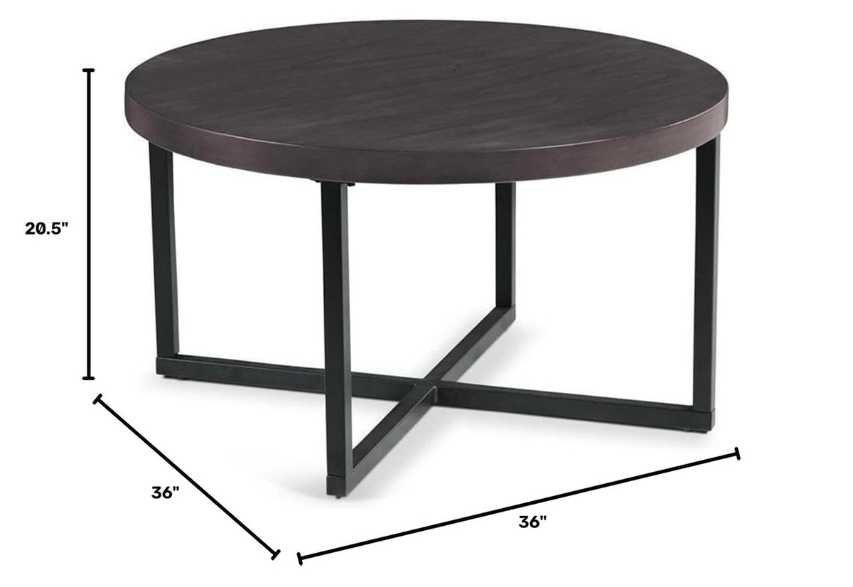 Round Coffee Table Set with 4 Gray Linen Stools X473