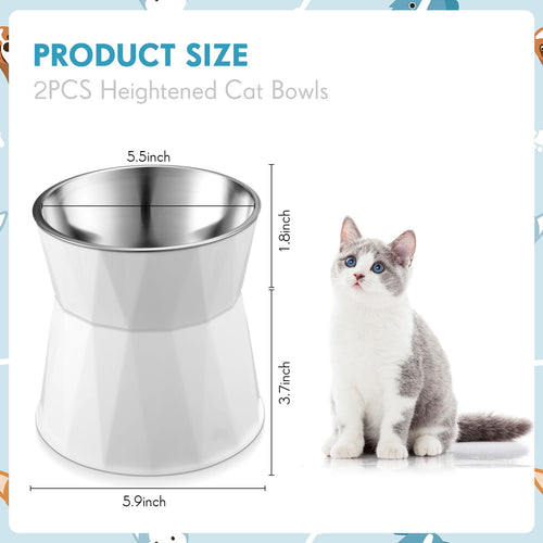2 Pcs Elevated Cat Bowls L66405