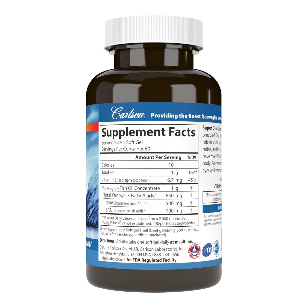 DHA Supplements 500 mg 60 Softgels P780