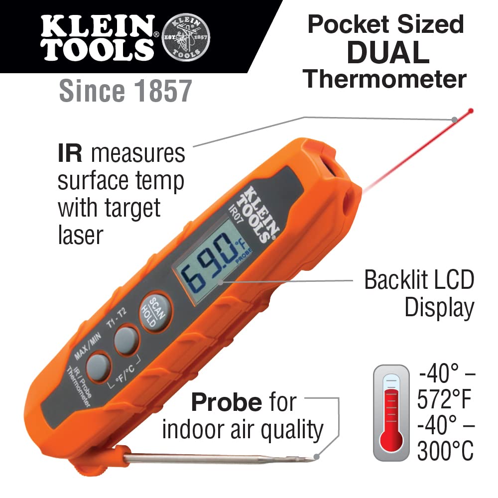 Digital Clamp Meter, Non-Contact Voltage Tester, and Infrared/Probe Thermometer U213227