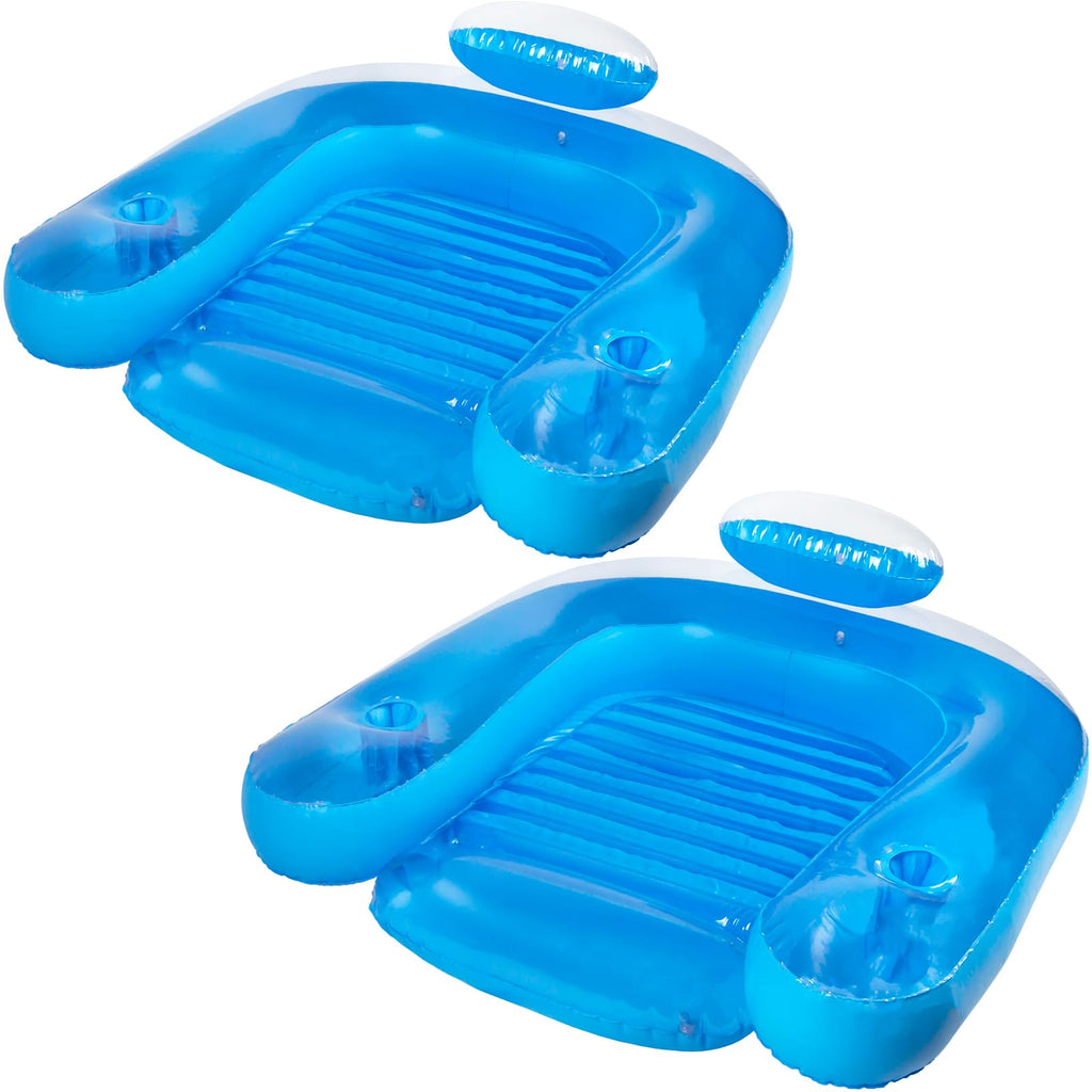 Inflatable Pool Float Lounge Chair with Cup Holders A4906