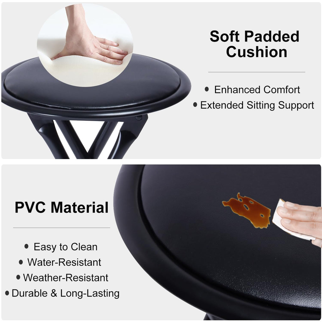 Black 18-Inch Folding Stool H2167