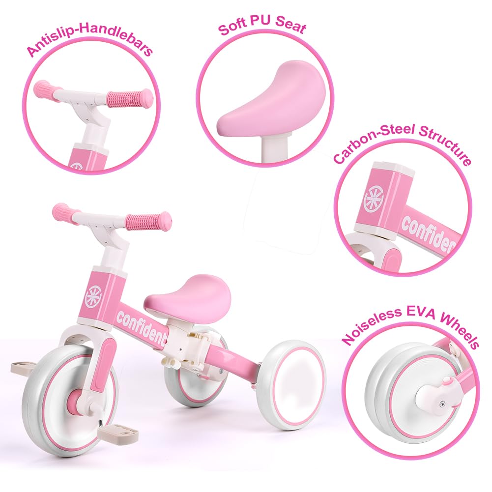 Tricycle for Toddlers 1-3 Year Olds, 5 in 1 Toddler Balance Bike V9006