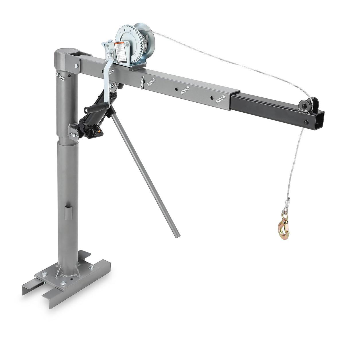 1000 Lbs Hydraulic Pickup Truck Crane Hoist with Manual Winch Q107
