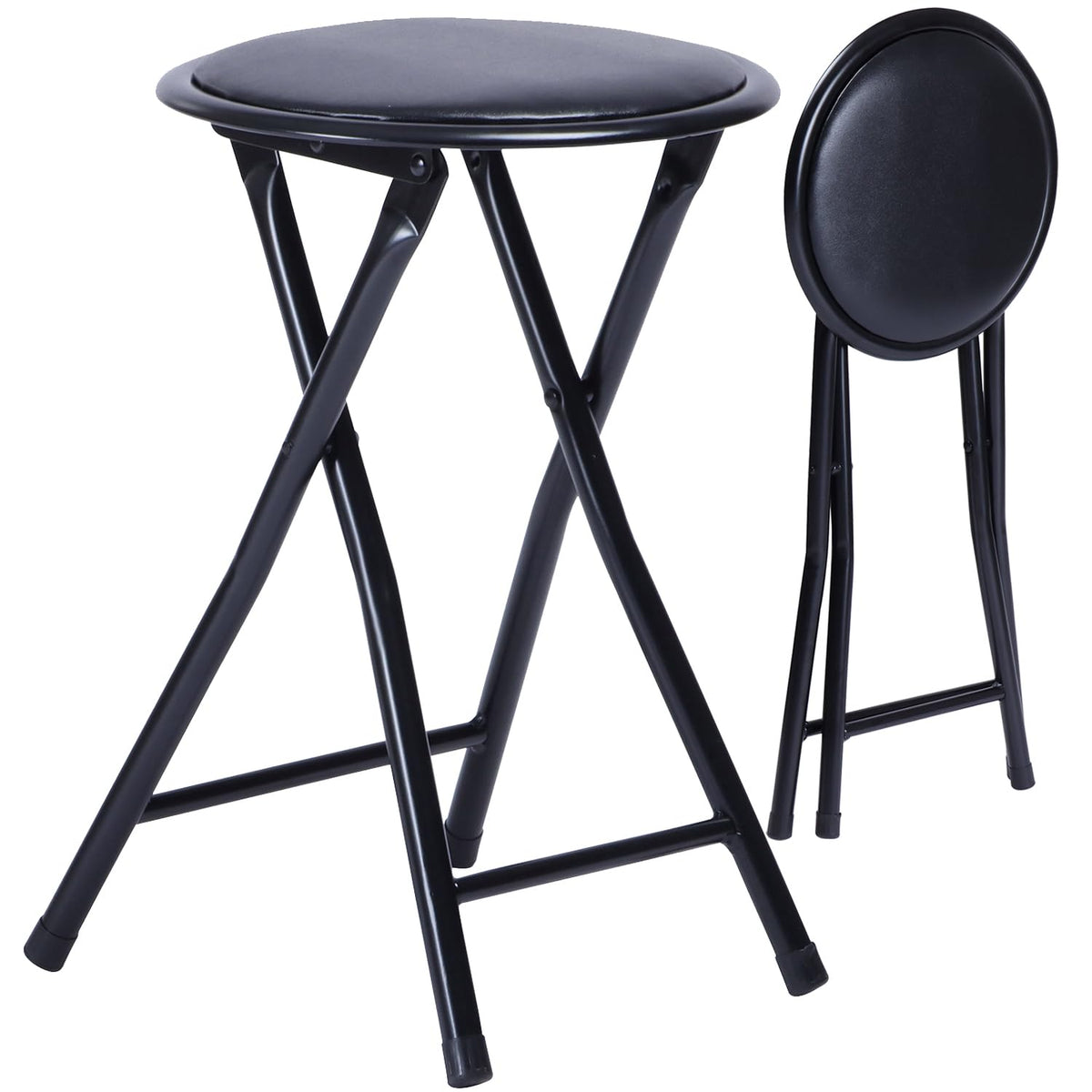 Black 18-Inch Folding Stool H2167