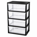 Wide 4 Drawer Plastic Storage Tower Organizer J785