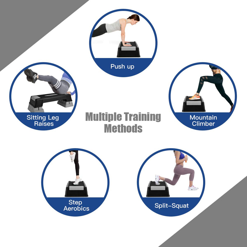 Adjustable Non-slip Aerobic Step Platform with Risers D97647