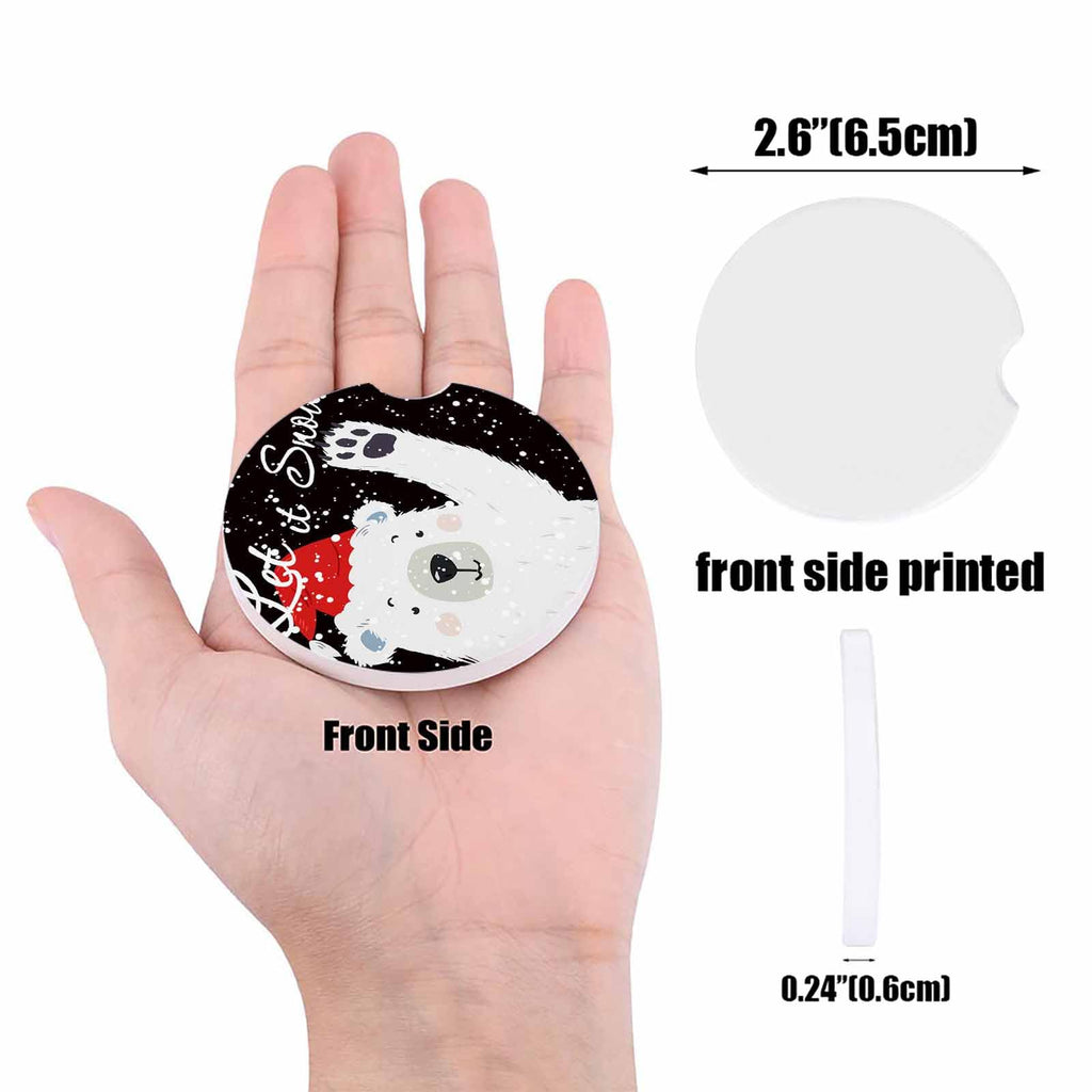 Black Ceramic Car Coasters 6 Piece Set Y7710