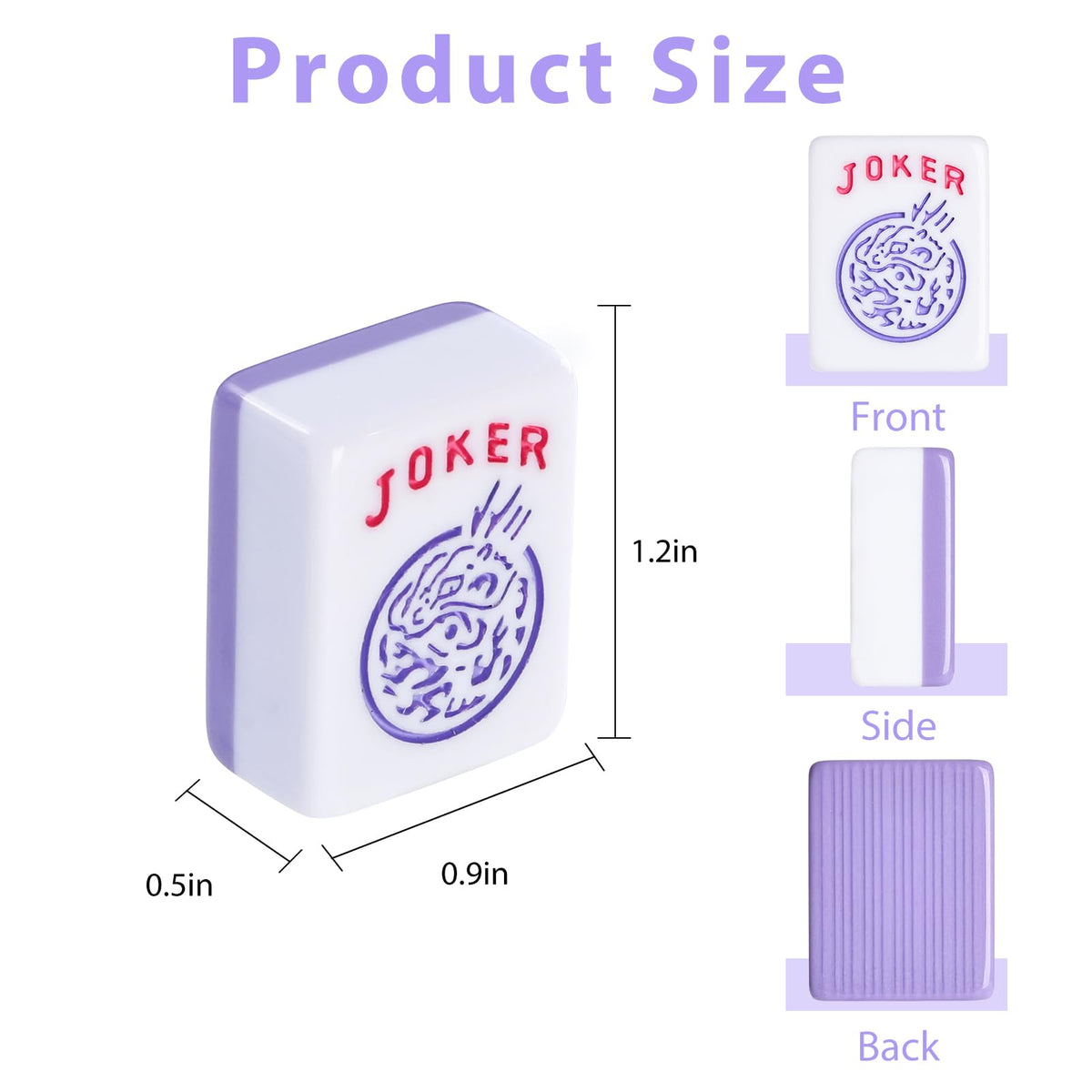Purple 166 Tile Mahjong Set with Racks and Bag I2358