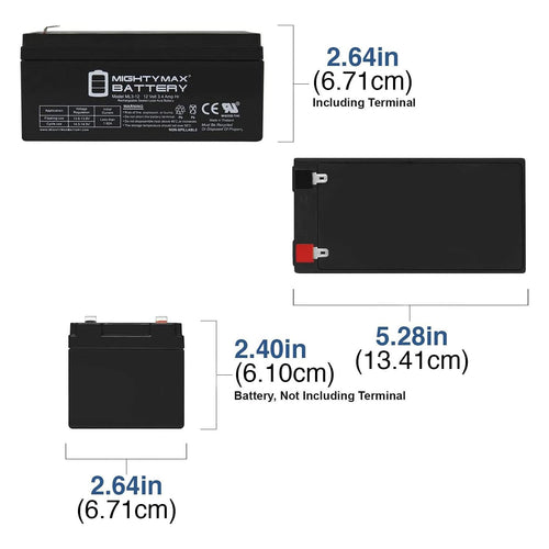 12 Volt 3 AH Rechargeable SLA AGM Battery L408
