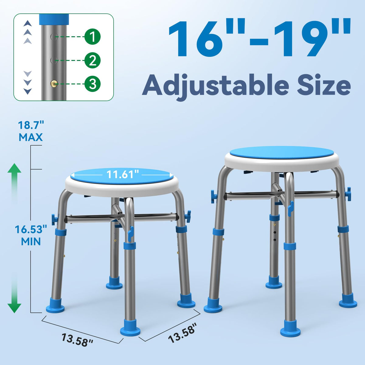 Swivel Shower Chair with Reinforced Crossing Bar K6224