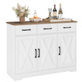 White Kitchen Buffet Cabinet with Storage C9409