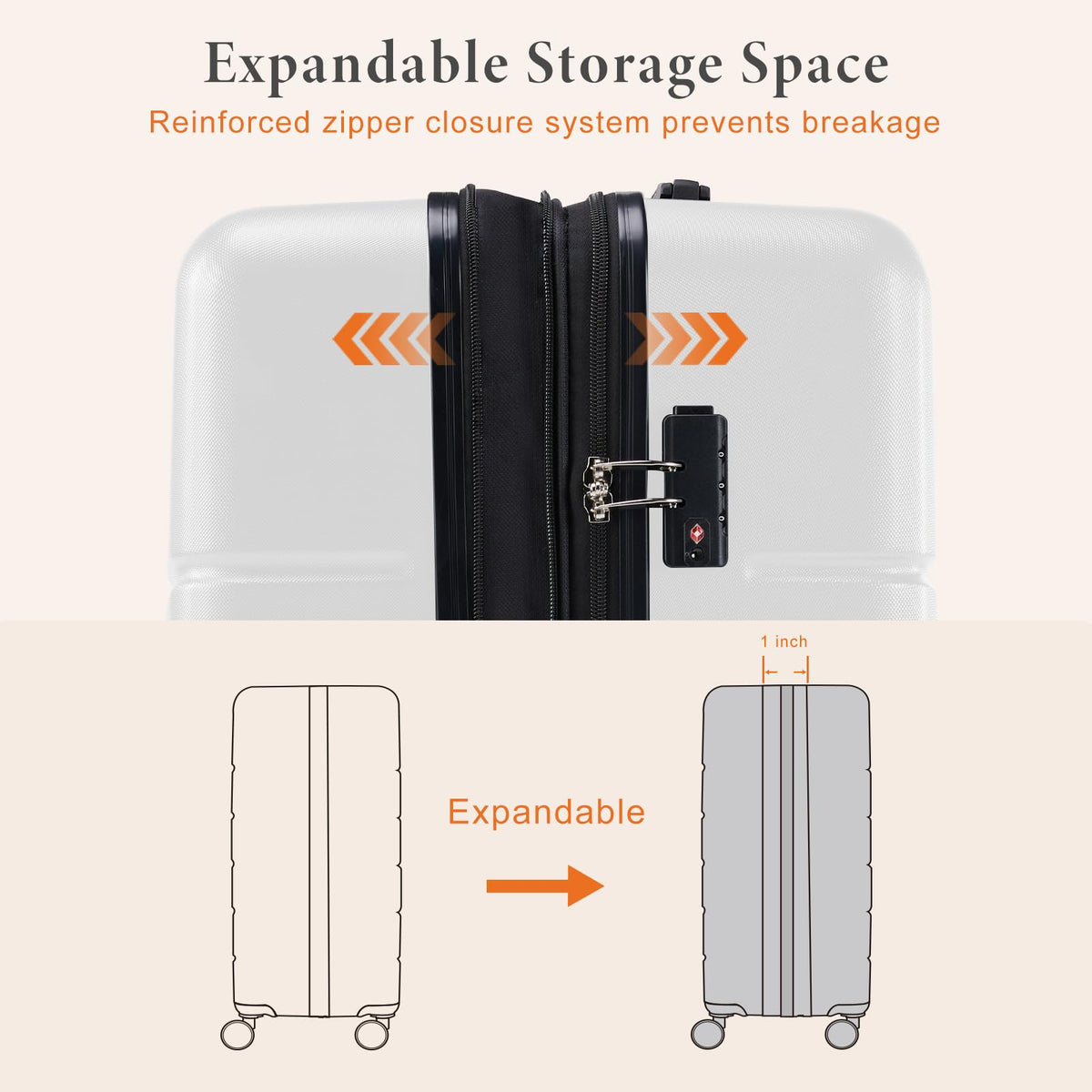 20 Inch Carry On Luggage with Spinner Wheels G24438