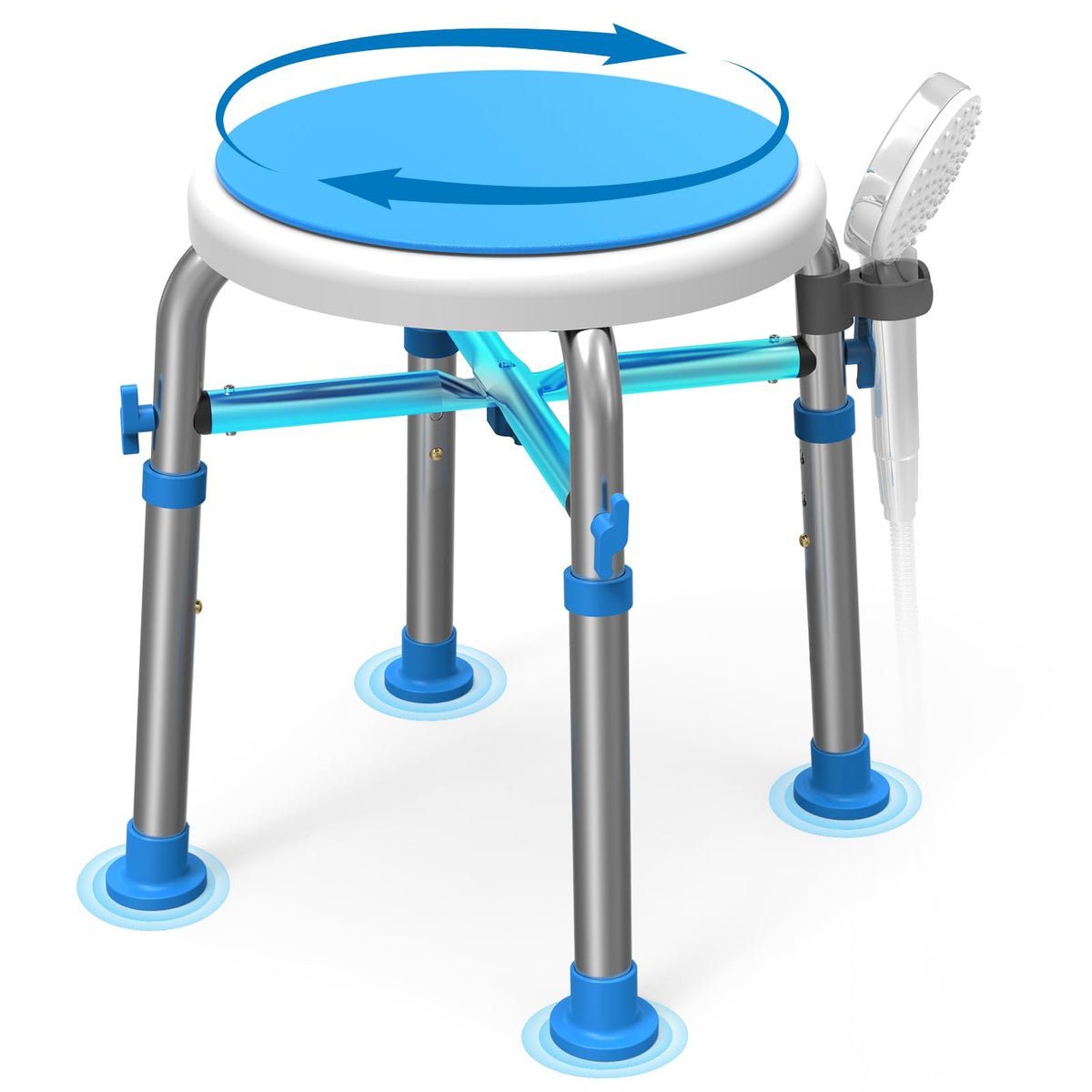 Swivel Shower Chair with Reinforced Crossing Bar K6224