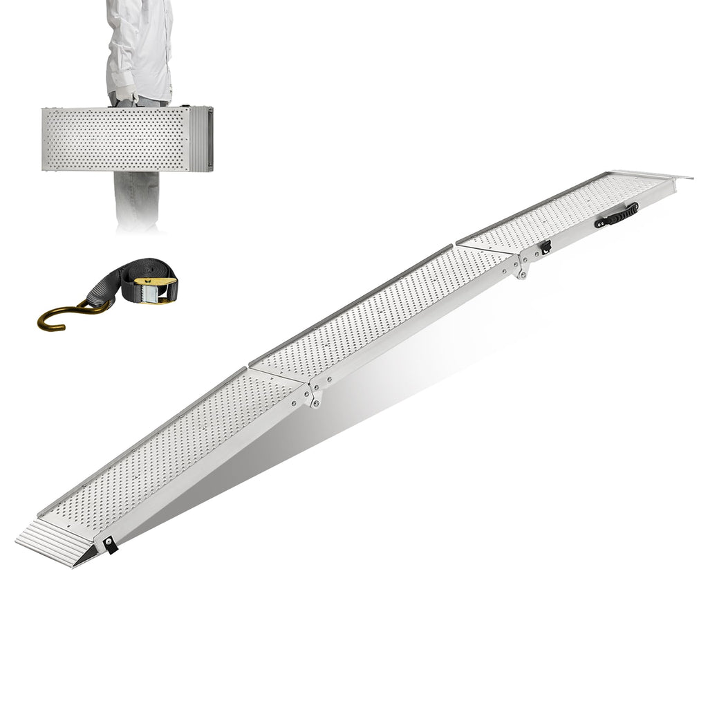 Aluminum Tri-Fold Motorcycle Ramp 600 lb Capacity G49548