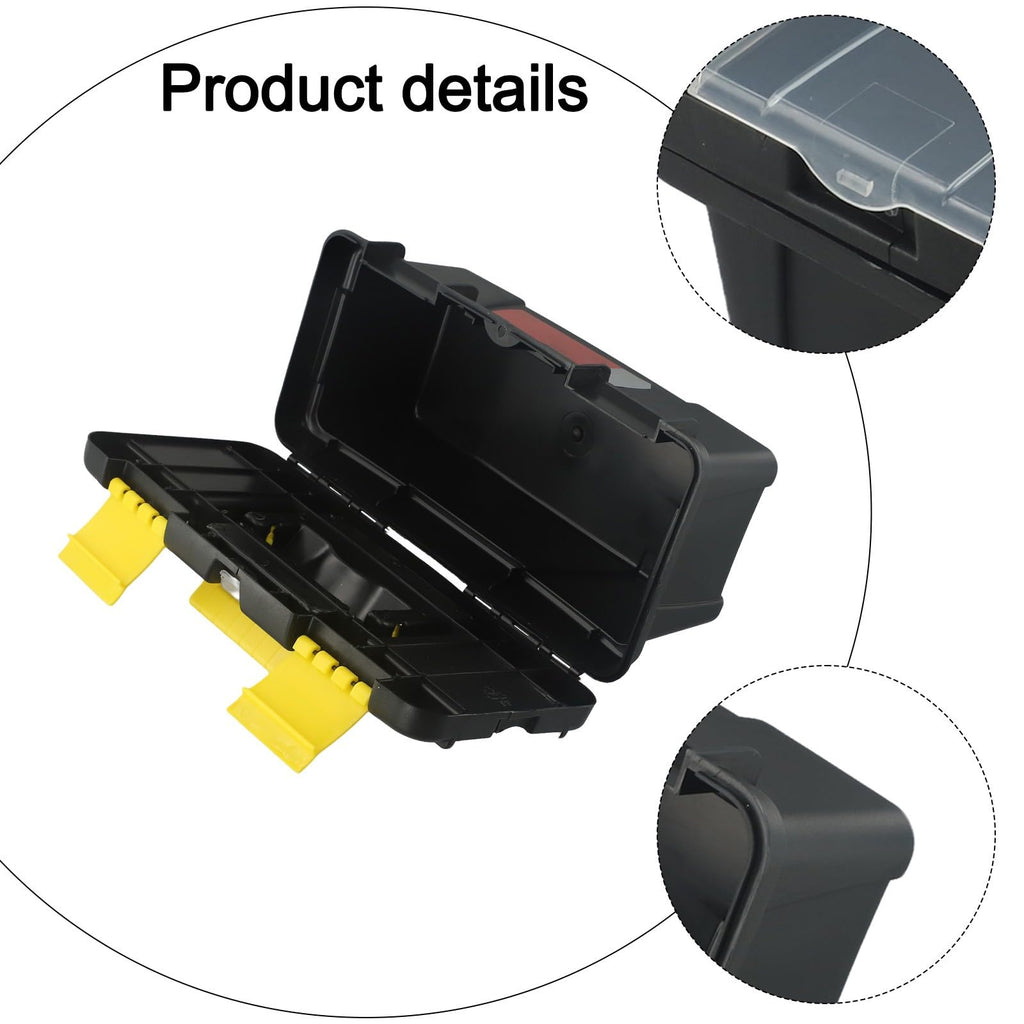10-Inch Plastic Toolbox with Metal Hinges and 4 Latches H39306