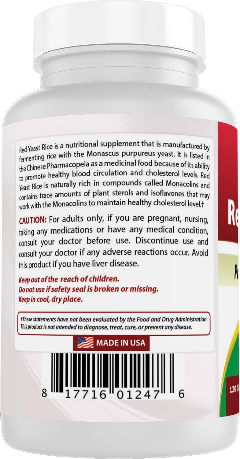Red Yeast Rice 600 mg 120 Capsules N4064