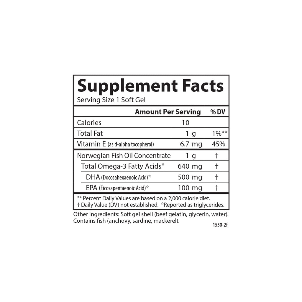 DHA Supplements 500 mg 60 Softgels P780