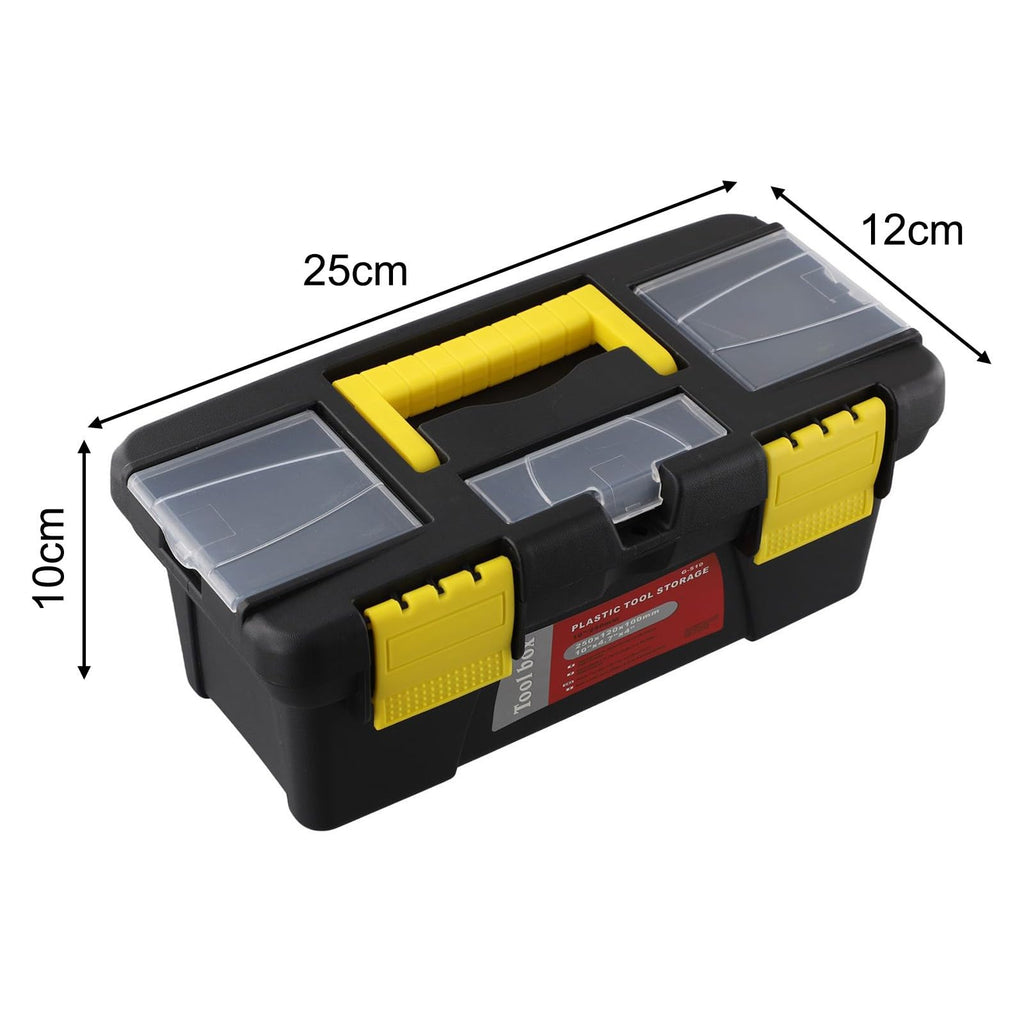 10-Inch Plastic Toolbox with Metal Hinges and 4 Latches H39306