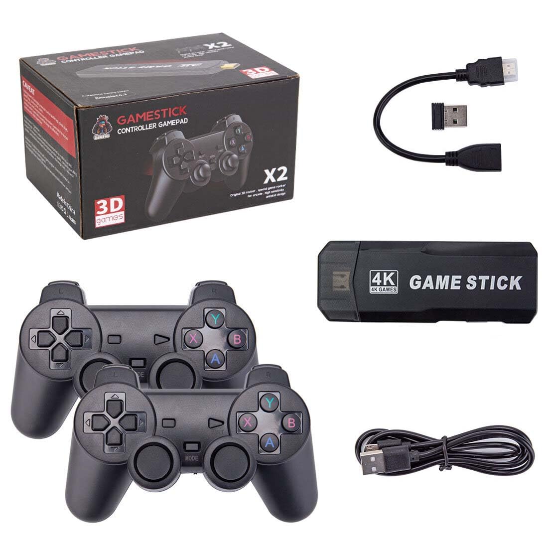 4K Retro Game Console with 2 Wireless Controllers 64GB X341822