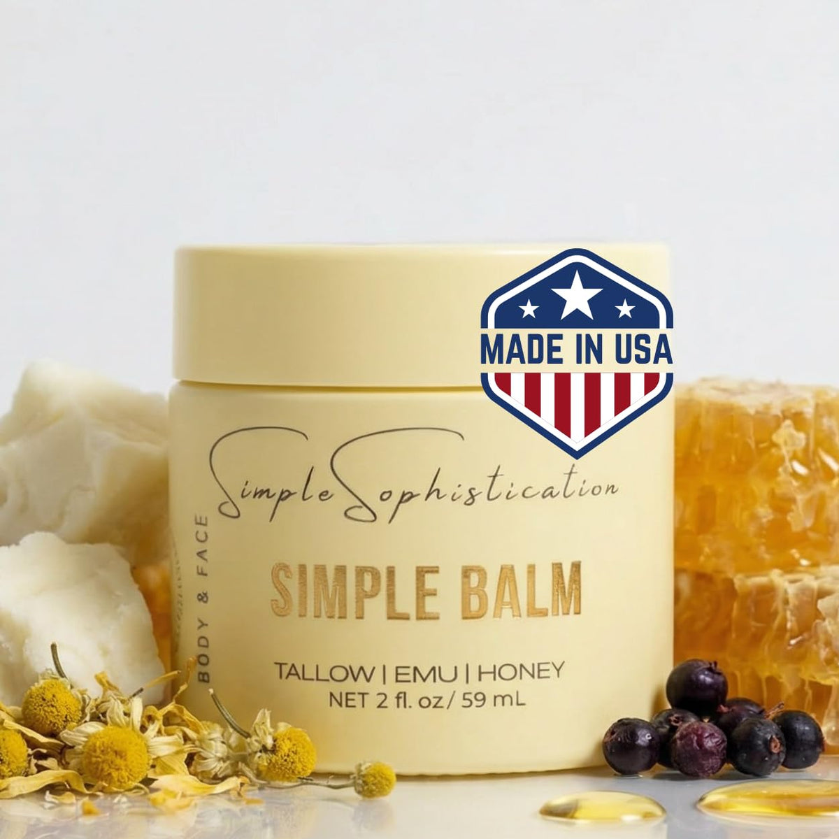 Tallow Emu Honey Balm Face & Body Moisturizer 1 oz J194