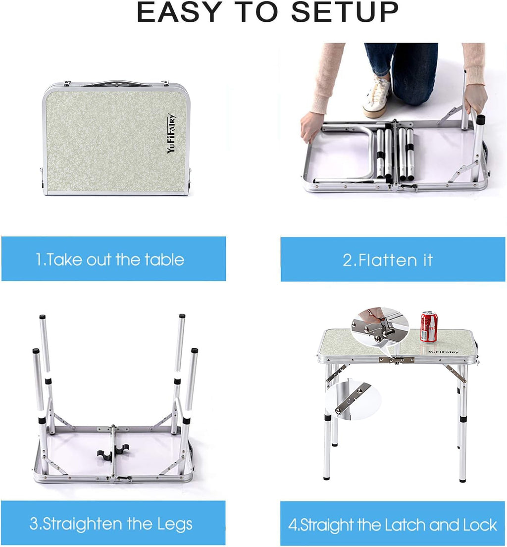Adjustable Height Small Folding Camp Table Z3459