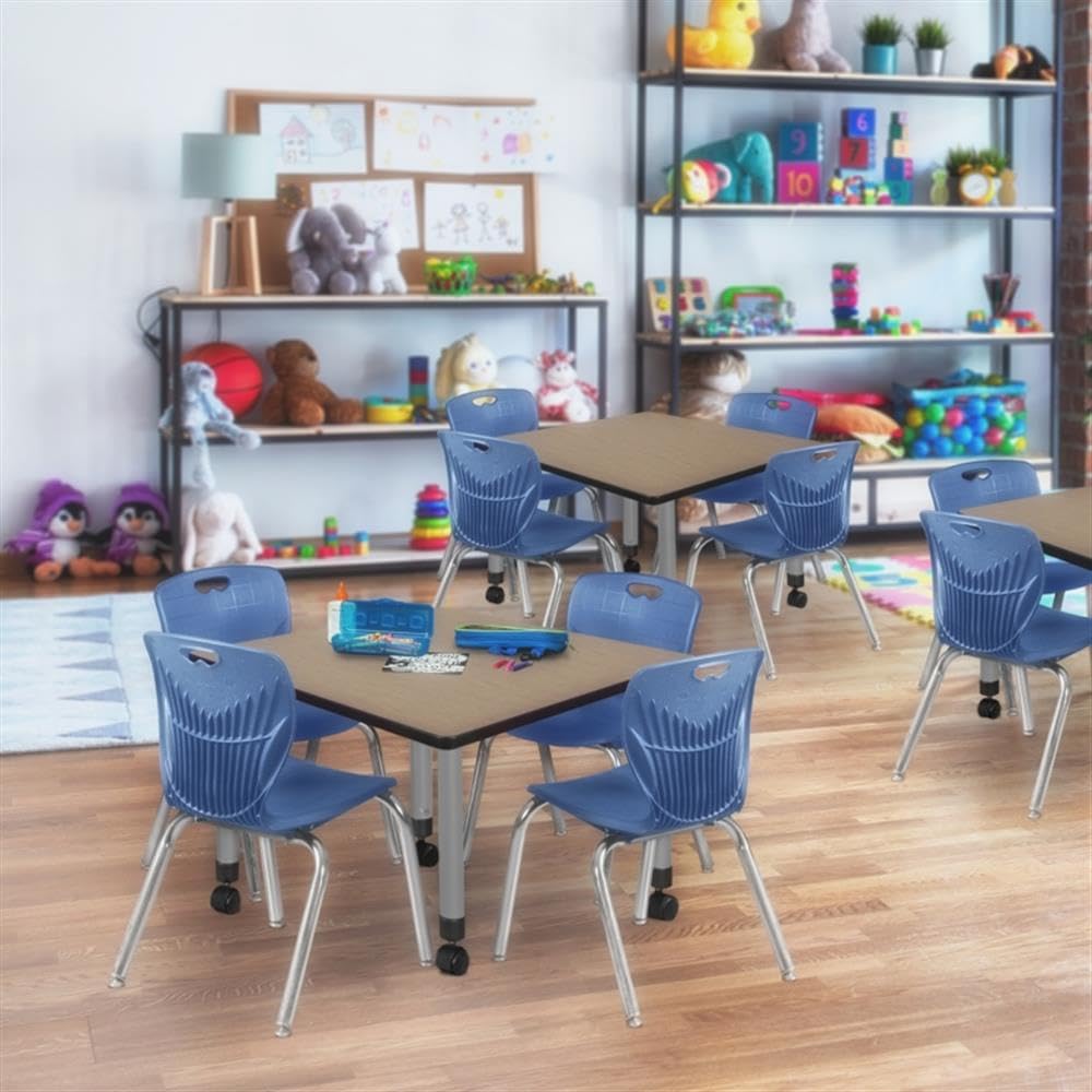36" Square Mobile Table with 4 Stack Chairs Y61200