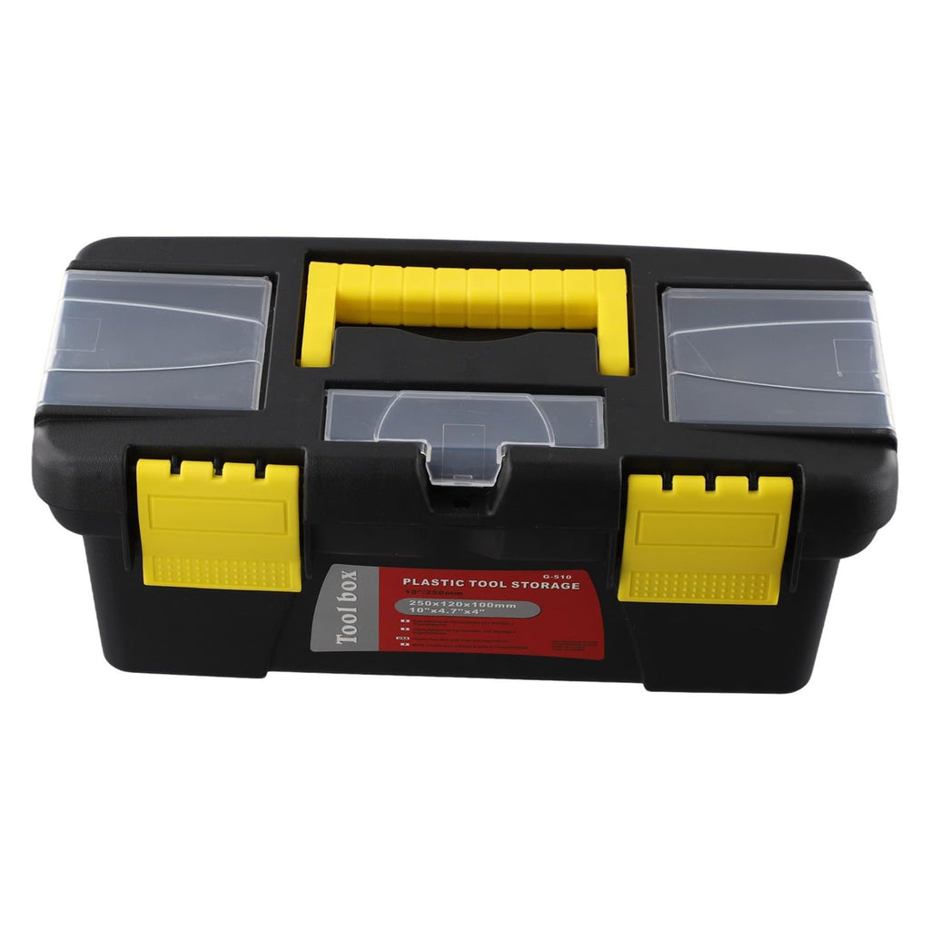 10-Inch Plastic Toolbox with Metal Hinges and 4 Latches H39306