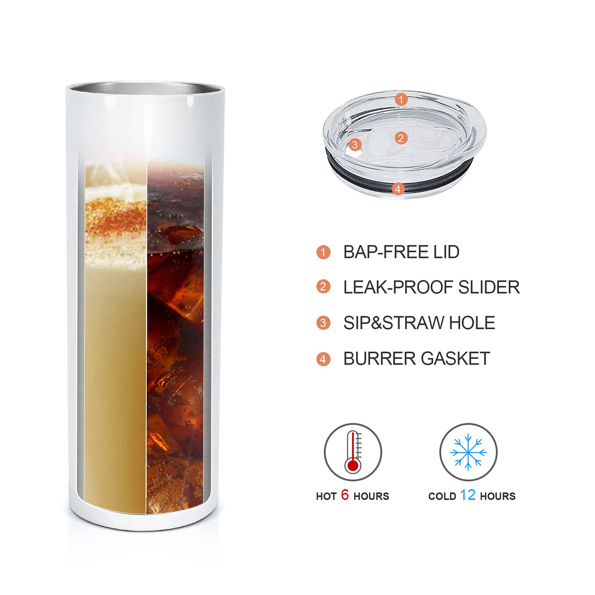 10 Pack 20 OZ Stainless Steel Insulated Tumblers with Straw U6325