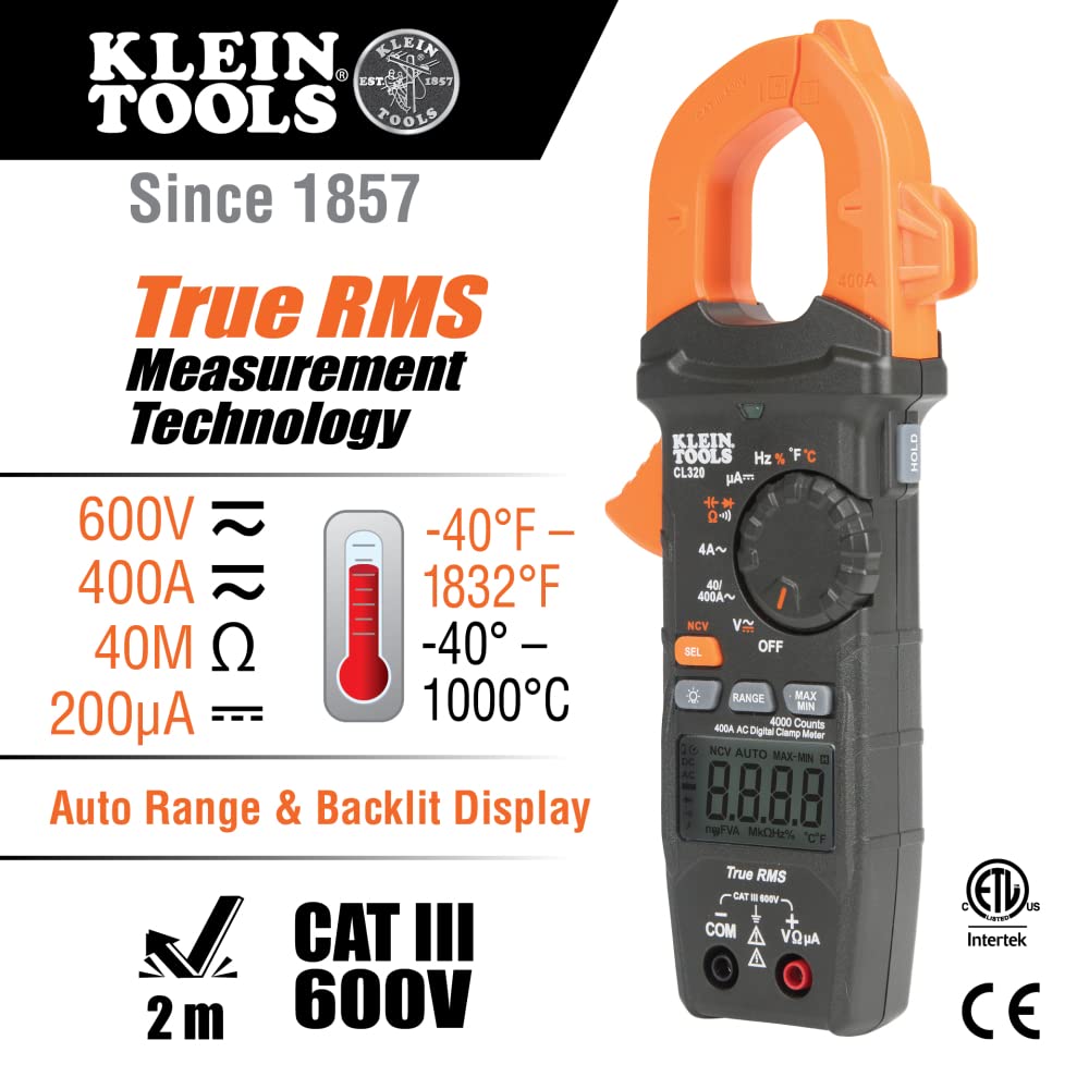 Digital Clamp Meter, Non-Contact Voltage Tester, and Infrared/Probe Thermometer U213227