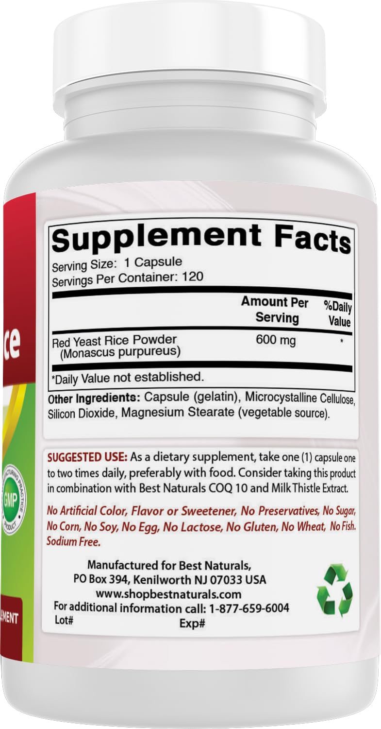 Red Yeast Rice 600 mg 120 Capsules N4064