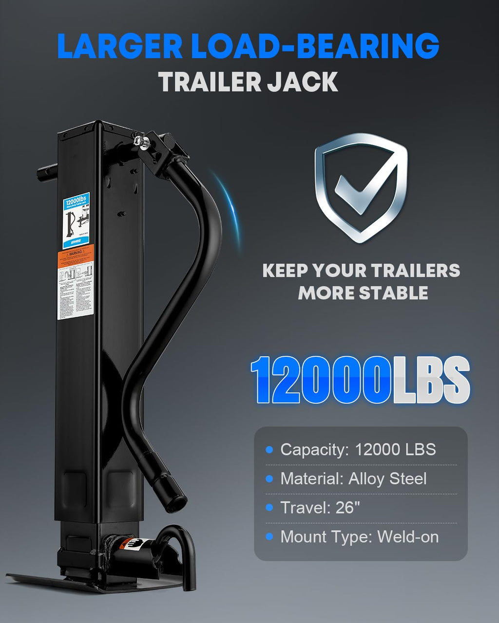 12000 lbs Heavy Duty Trailer Jack J434