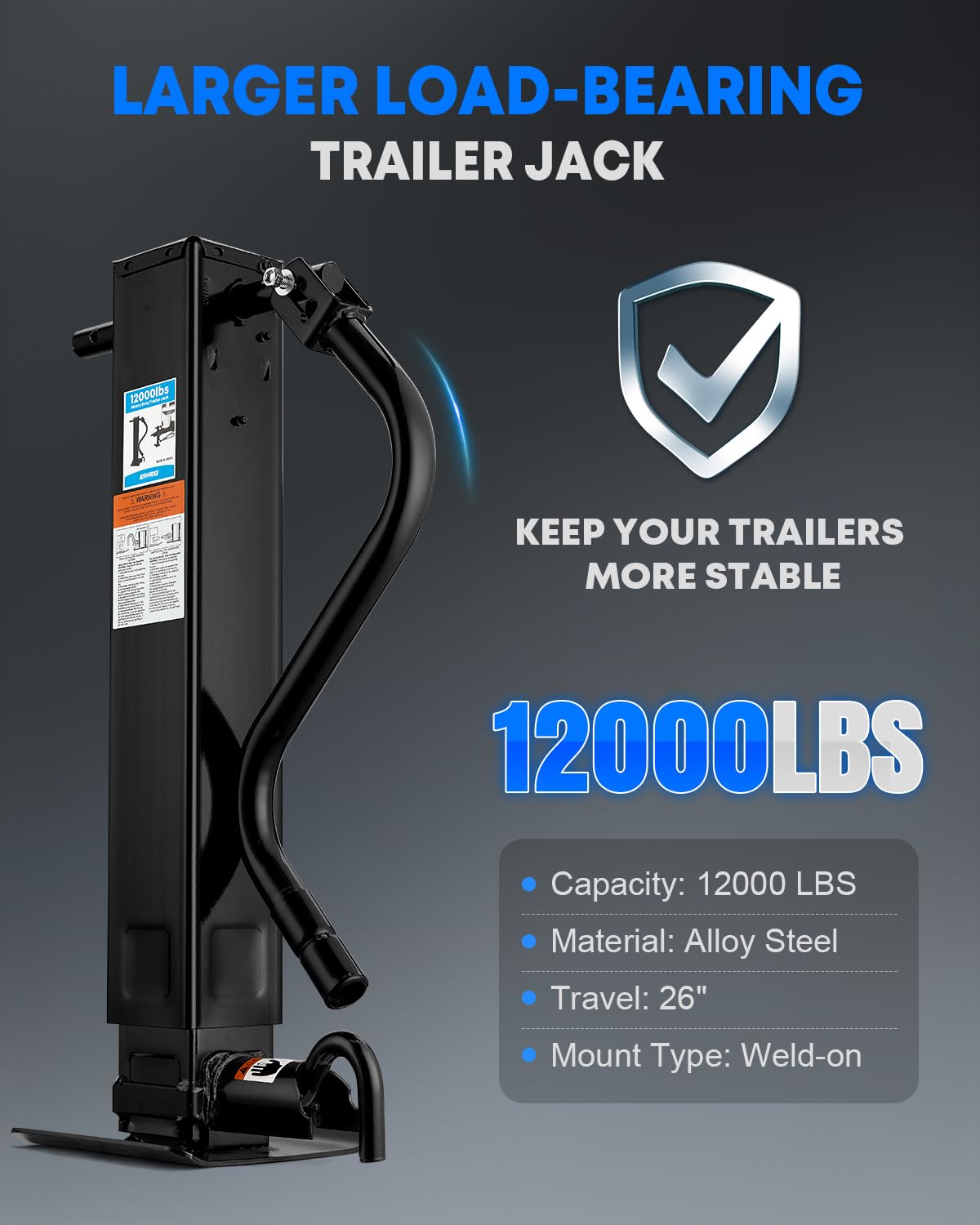 12000 lbs Heavy Duty Trailer Jack J434
