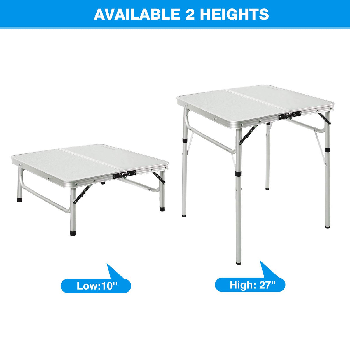 2 Foot Small Square Folding Table with Adjustable Height K3098