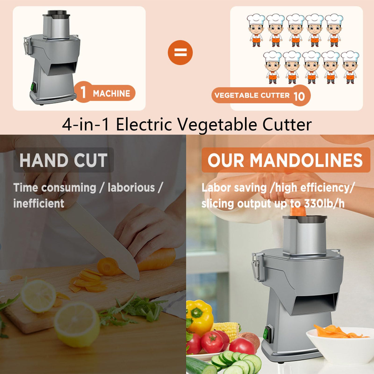 4 in 1 200W Electric Vegetable Slicer S797