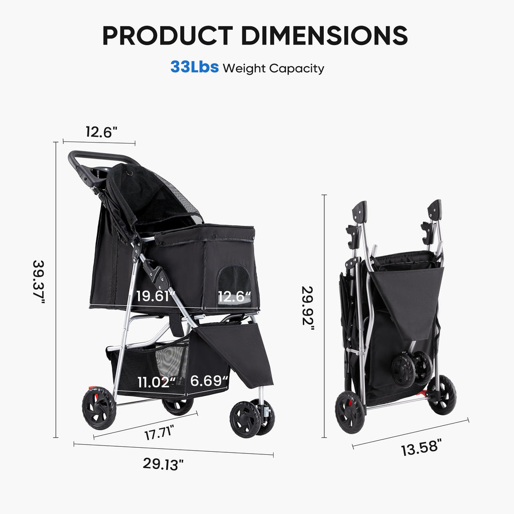 Foldable 3 Wheel Pet Stroller C8691