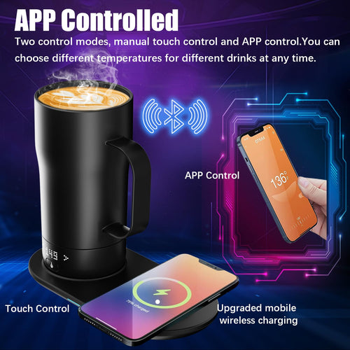 18 Oz Temperature Control App Controlled Self Heating Coffee Mug M15786