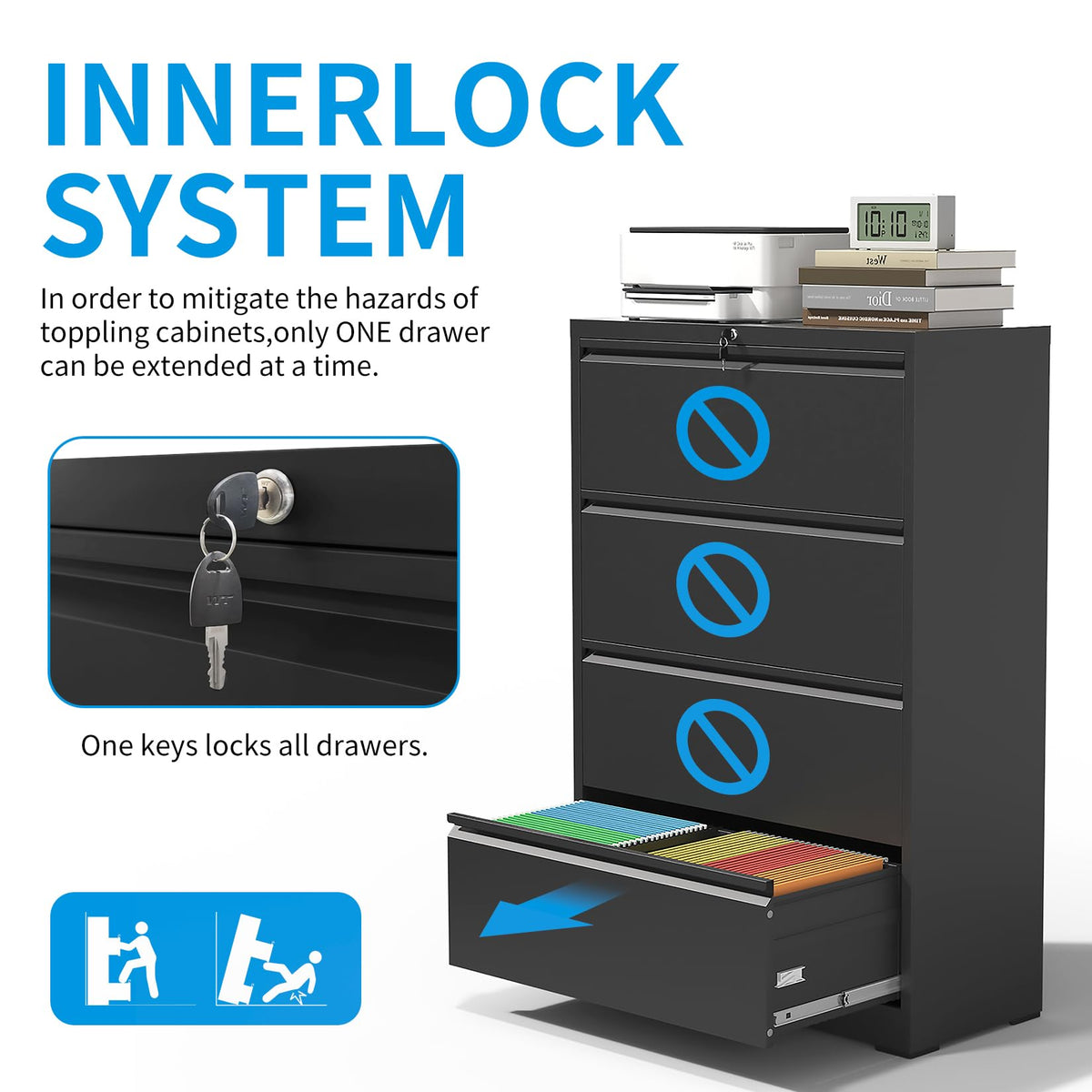 4 Drawer Steel File Cabinet with Lock A25157