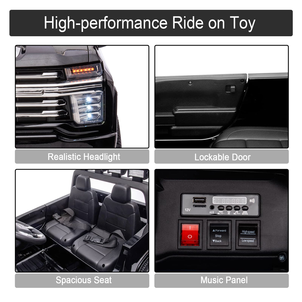 Black 2 Seats 24V Ride on Car A63605