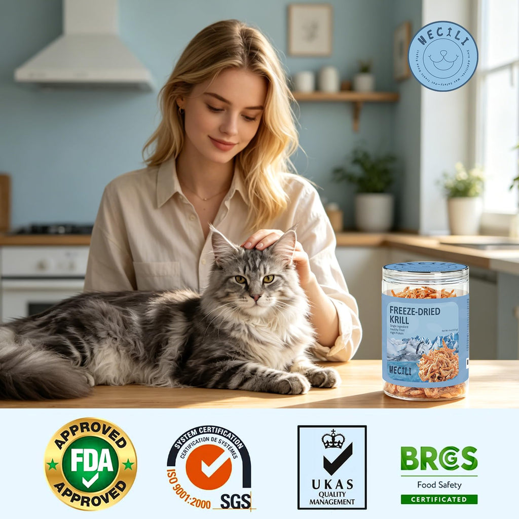 Freeze Dried Antarctic Krill Treats for Dogs & Cats, Omega-3, 4 oz D57587