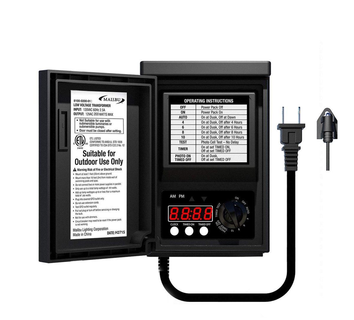 200watt Low-Voltage Weatherproof Transformer with Photo Sensor I760394