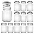 16oz Regular Mouth Mason Jars, 12 Pack with Lids & Bands W859907
